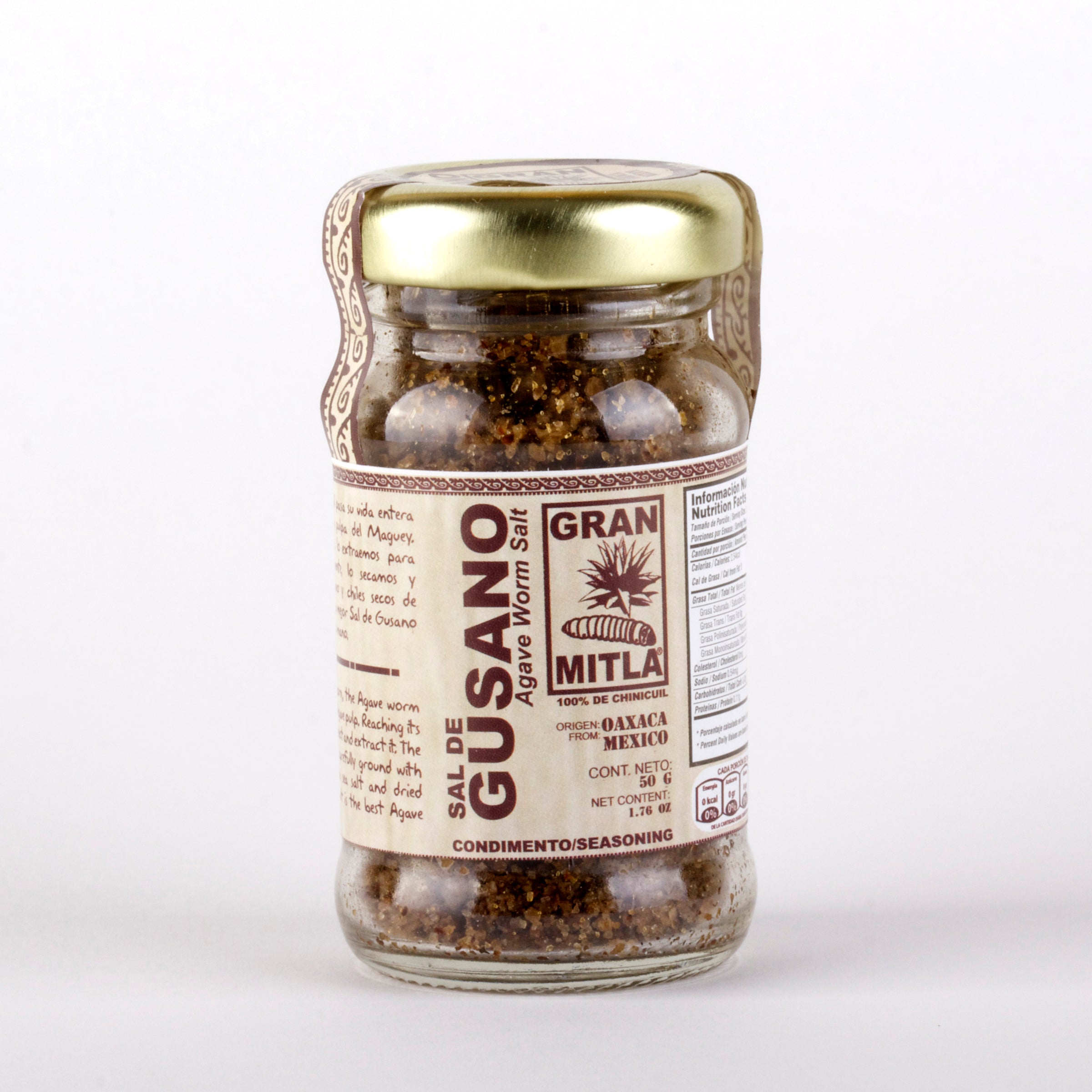 Sal de Gusano (Agave Worm Salt, 100% Chinicuil) 50 gram jar – Gran Mitla  U.S