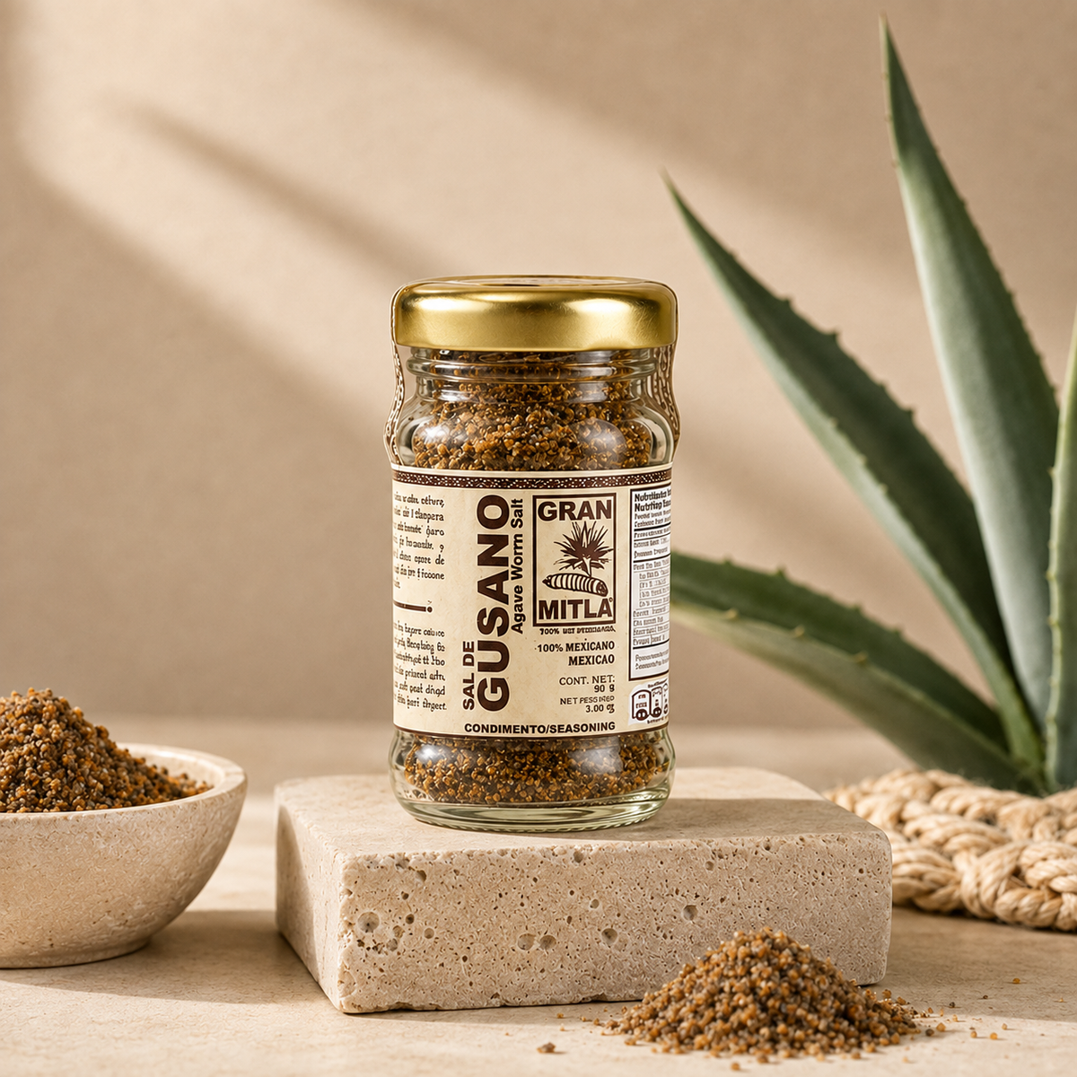 Sal de Gusano (Agave Worm Salt, 100% Chinicuil) 50 gram jar