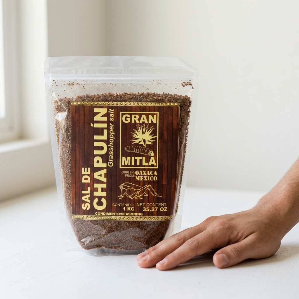 Sal de Chapulín 1 Kilo Bag – Scale Reference